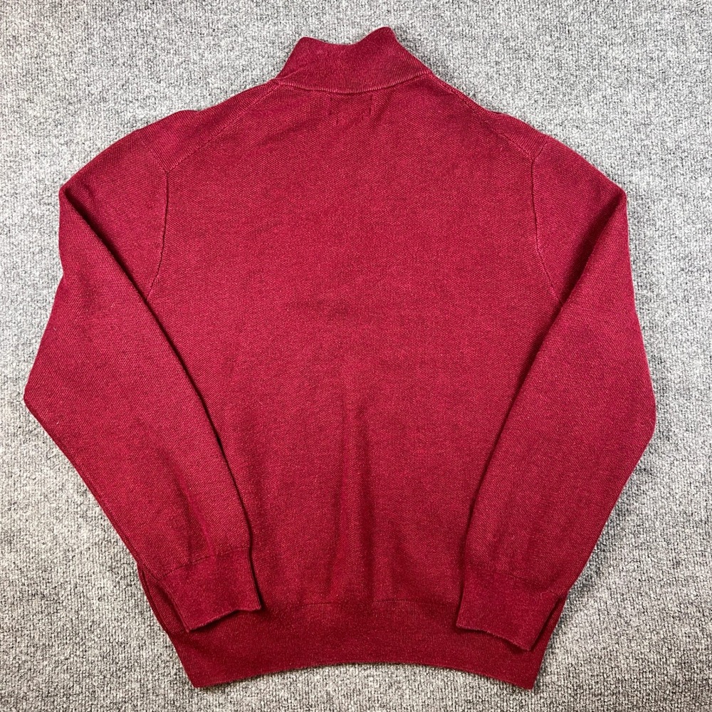 Polo Ralph Lauren 1/4 Zip Sweater Mens XL Red Pima Cotton Pullover Knit Pony - Picture 2 of 10